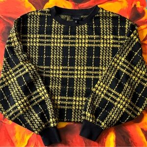 Who What Wear Black and Yellow Plaid Sweater